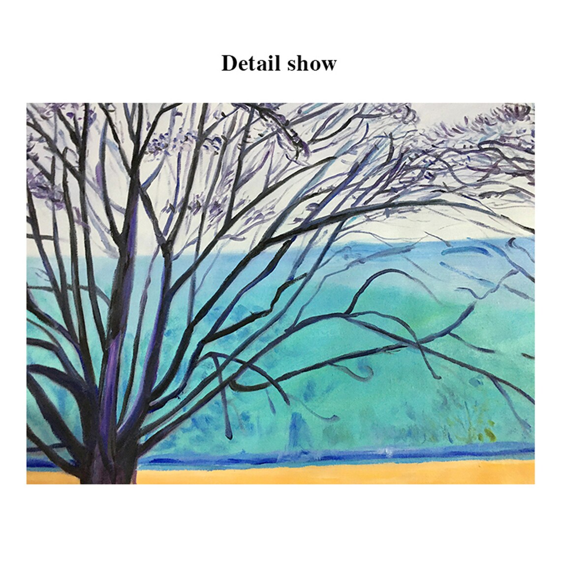 Blue tree abstract painting canvas wall art picture for living Etsy