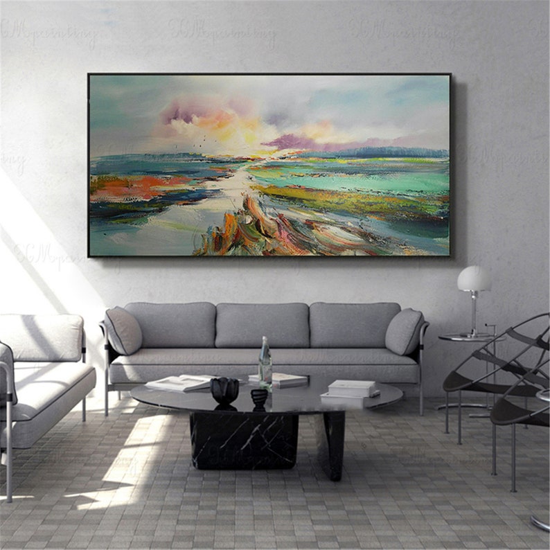 Original acrylic wall decor Gold art abstract painting on Etsy