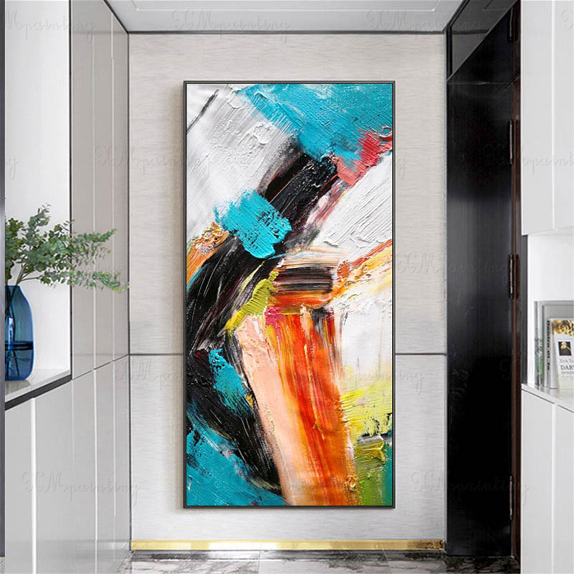 Gold art Abstract painting wall art pictures for living room Etsy