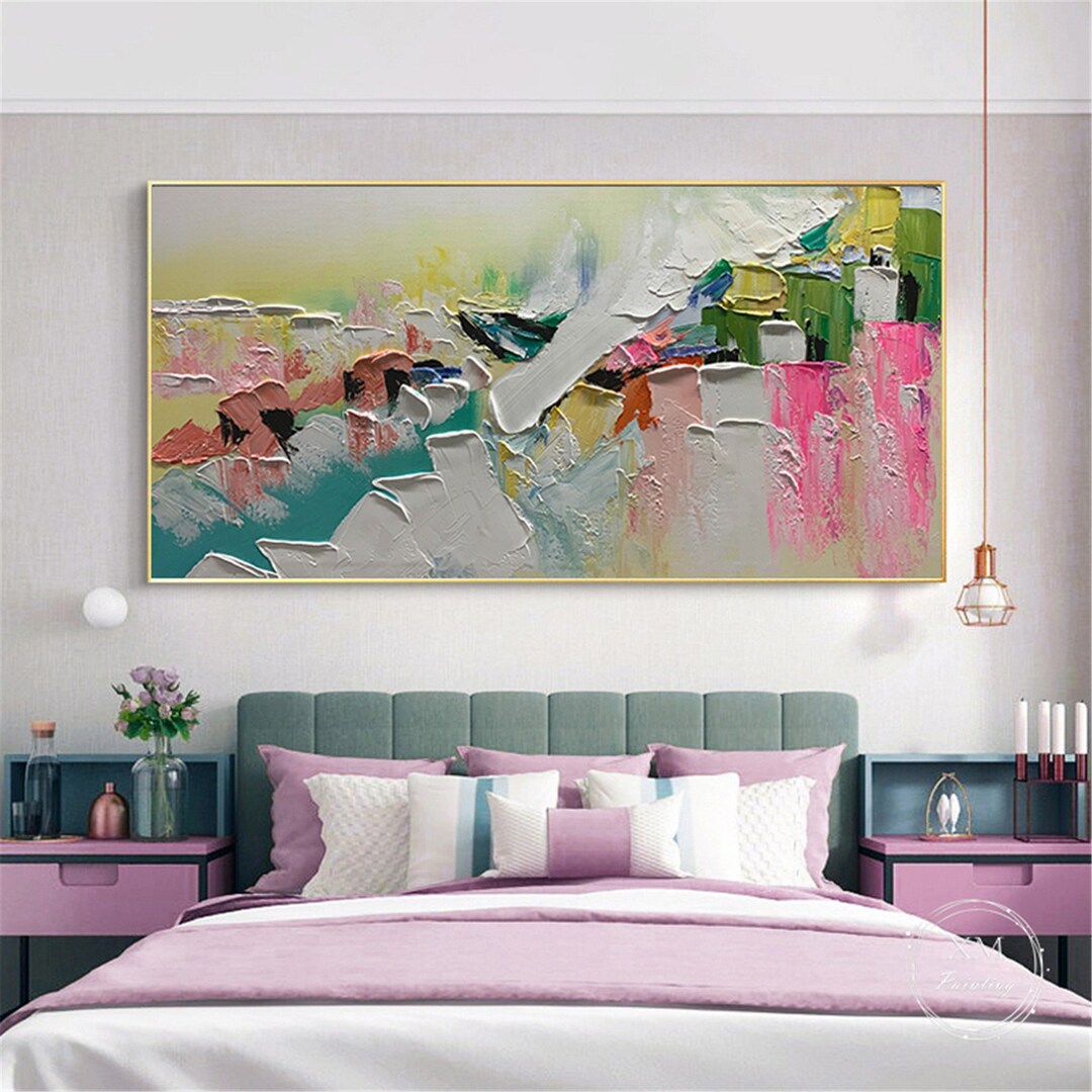 Acrylic Painting Original Frame Abstract Painting on Canvas Wall