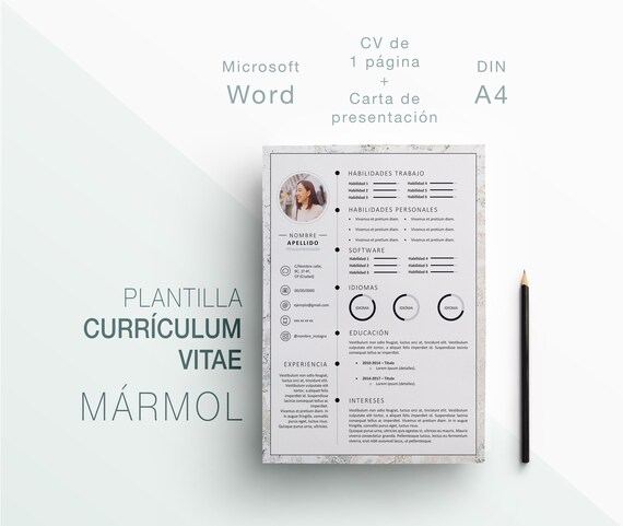 Cv2 Plantilla Curriculum Vitae Y Carta De Presentacion Etsy