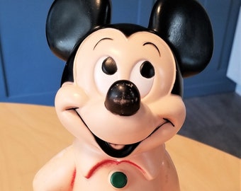 Vintage Mickey Mouse Bank: 1970s Play Pal Plastics Figurine