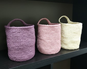 Wall hanging storage basket Boho nursery decor
