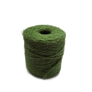 Green twine for tags jute string colored Twine for wrapping Craft twine Hemp twine 2mm 100 YDS