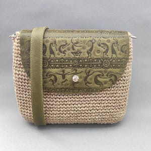 Handmade straw bag Summer small cross body purse