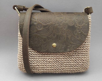 Summer purse crossbody Saddle bag purse brown