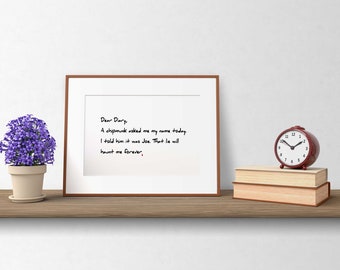 Vampire Diaries Wall Art Digital Download Dear Diary, a chipmunk asked me my name today 8.5x11