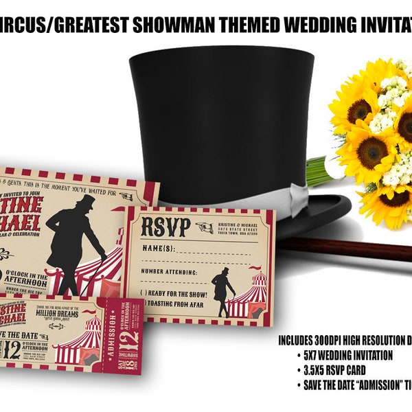 Greatest Showman Wedding Invite Etsy greatest-showman-wedding-invite-etsy