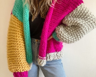 Chunky Knitting Pattern - Six Stitch Cardigan