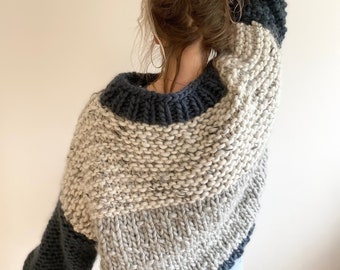 Chunky Knitting Pattern - Six Stitch Sweater