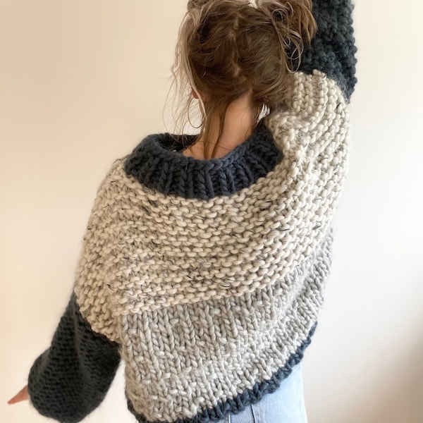 Chunky Knitting Pattern - Six Stitch Sweater