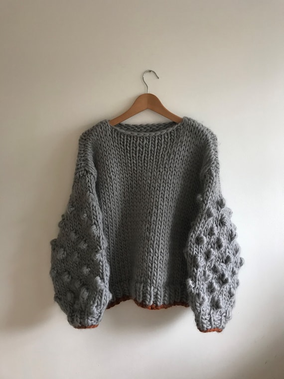 Chunky Knitting Pattern - Popcorn Bobble Jumper - Beginner Chunky Knitting Pattern - Popcorn Bobble Jumper - Beginner