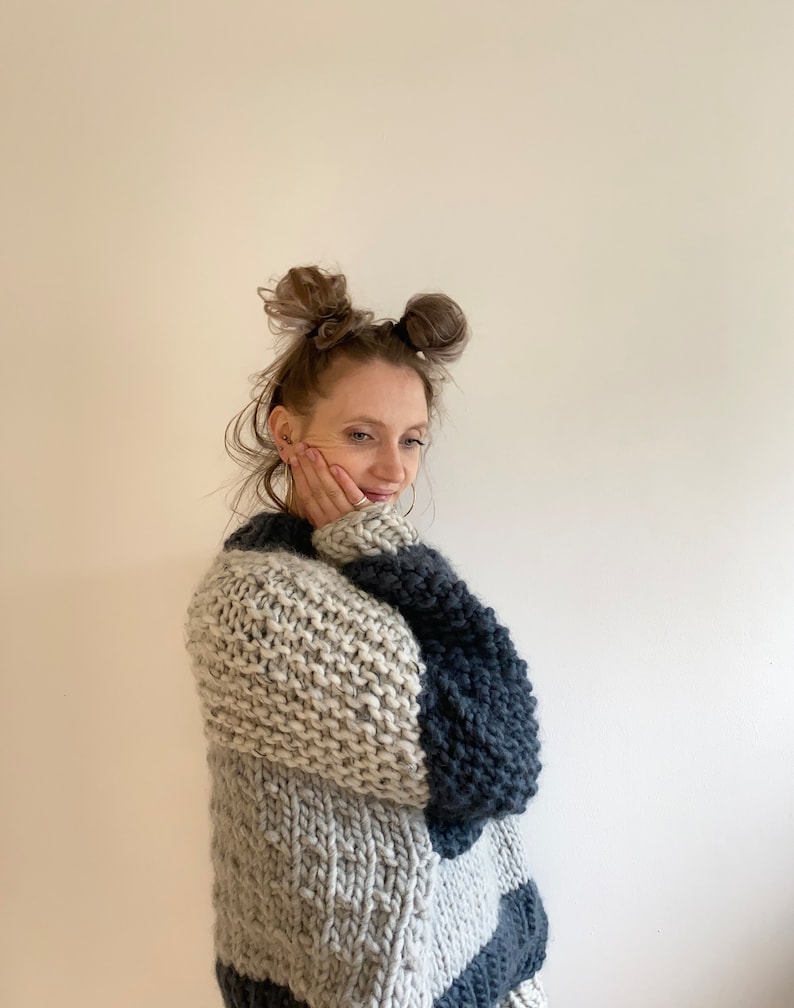 Chunky Knitting Pattern Six Stitch Sweater - Etsy Ireland