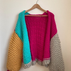 Chunky Knitting Pattern Six Stitch Cardigan image 8