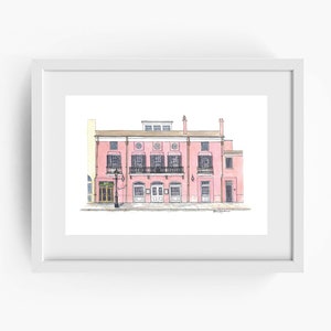 French Quarter Watercolor Art Print - Brennan&#39;s Restaurant