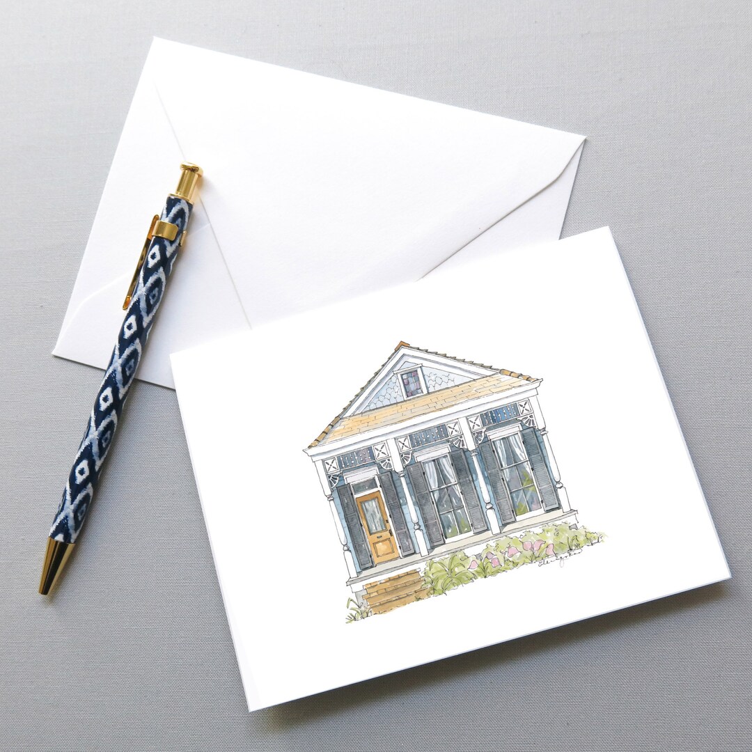 New Orleans Art Stationery / Note Cards Watercolor Painted Etsy