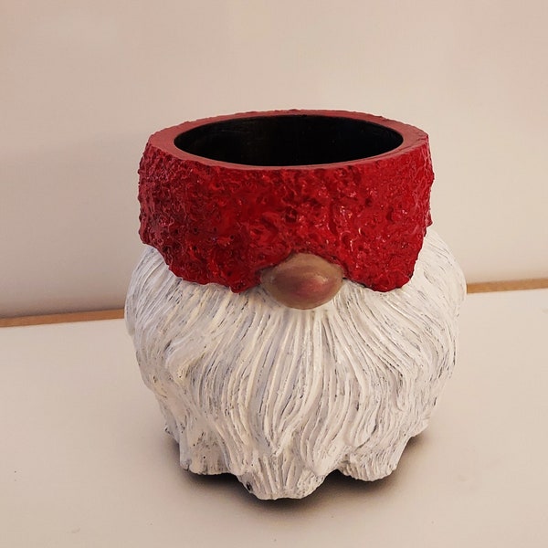 Gnome/Gonk Holder Concrete/Stone Statue. Red Hat. Holds Pens, Toothbrushes, Paper Clips, Coins, Etc. Great Gift. Handmade. Hand Painted.