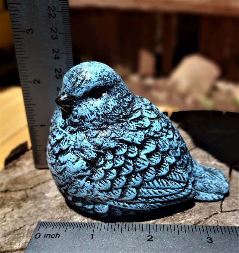 Concrete Bird Statue W/glitter. Bluebird Cement Sculpture. Handmade