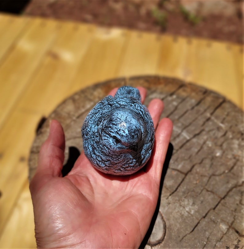 Concrete Bird Statue W/glitter. Bluebird Cement Sculpture. Handmade