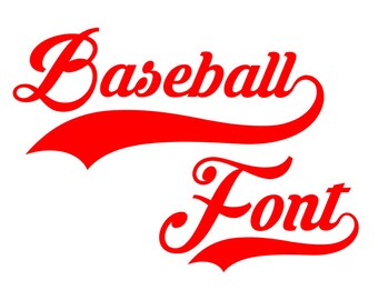 Baseball font | Etsy