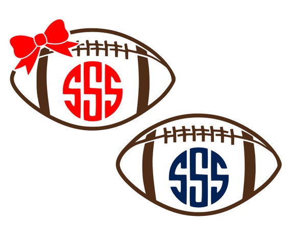 Download Football with bow svg football monogram svg football love