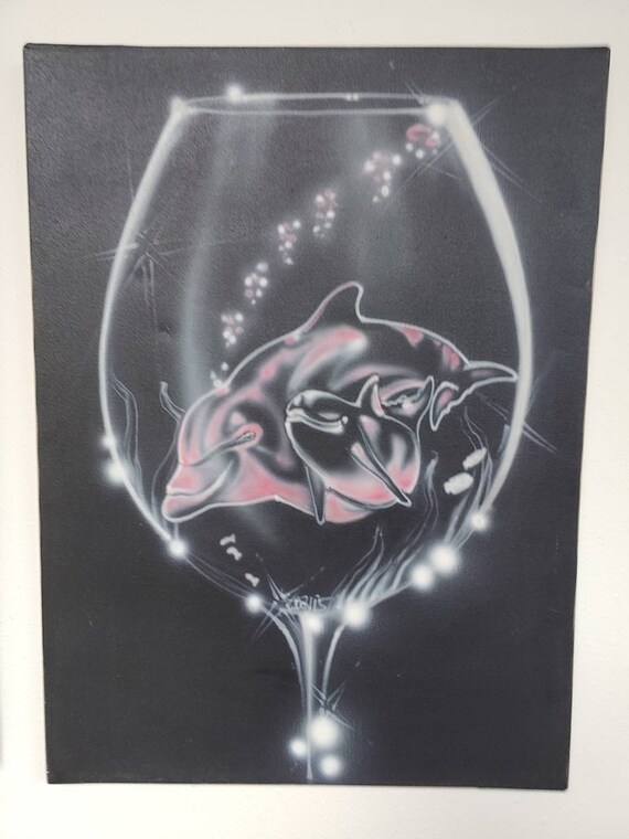 Original Art From my personal collection; Spray Paint on stretched Canvass by Chicago's very own Wayne Davis Circa. 2000