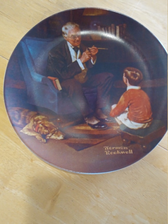 The Tycoon by Norman Rockwell Circa. 1982 Knowles China. #AI4677