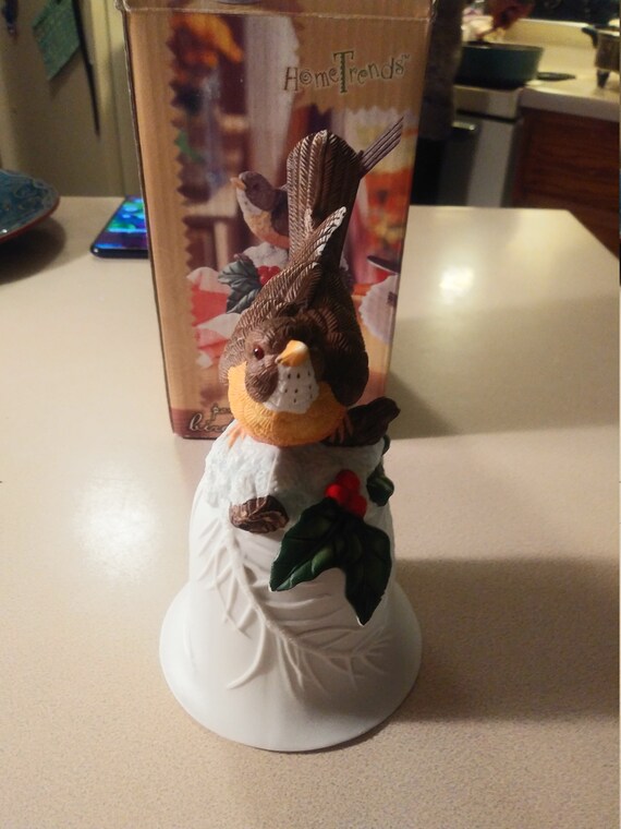 Bird on a bell with original box by Home Trends Circa. 1980s