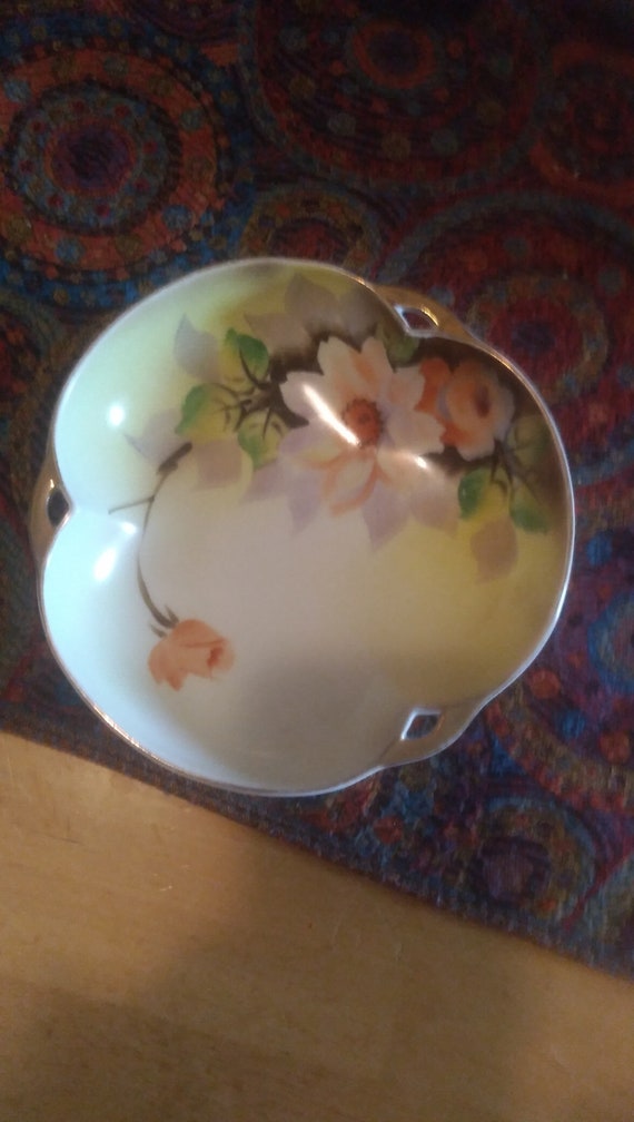 Noritake China 3 handled hand painted bowel from the 1920s.