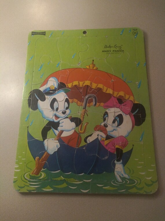 Andy Panda Walter Lantz Authorized Edition Jigsaw Puzzle by Saalfield 1962