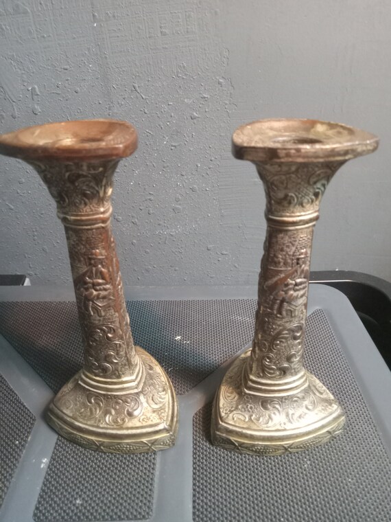 Joppa engraved candleholders