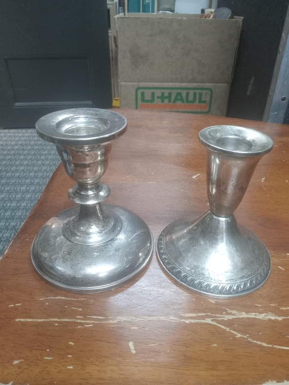 Sterling silver candle holders