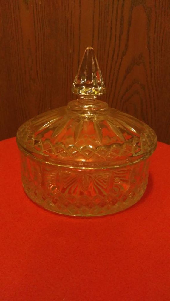 Crystal cut glass candy dish