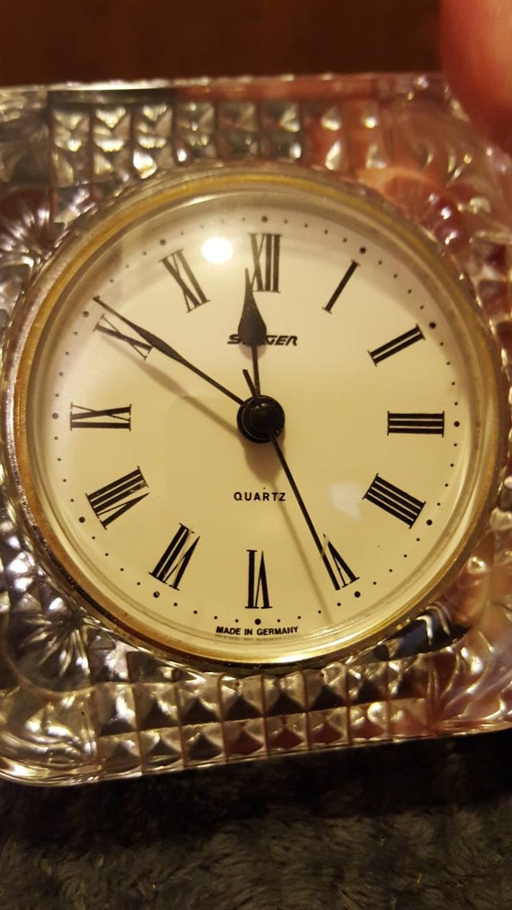 Staiger Germany Crystal Glass Desk or table clock.
