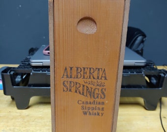 Alberta Springs Canadian sipping whiskey imported wooden advertising box