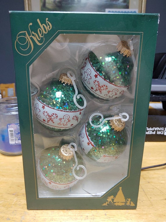 4 Pack Krebs Ornaments in the original box Circa. 2001