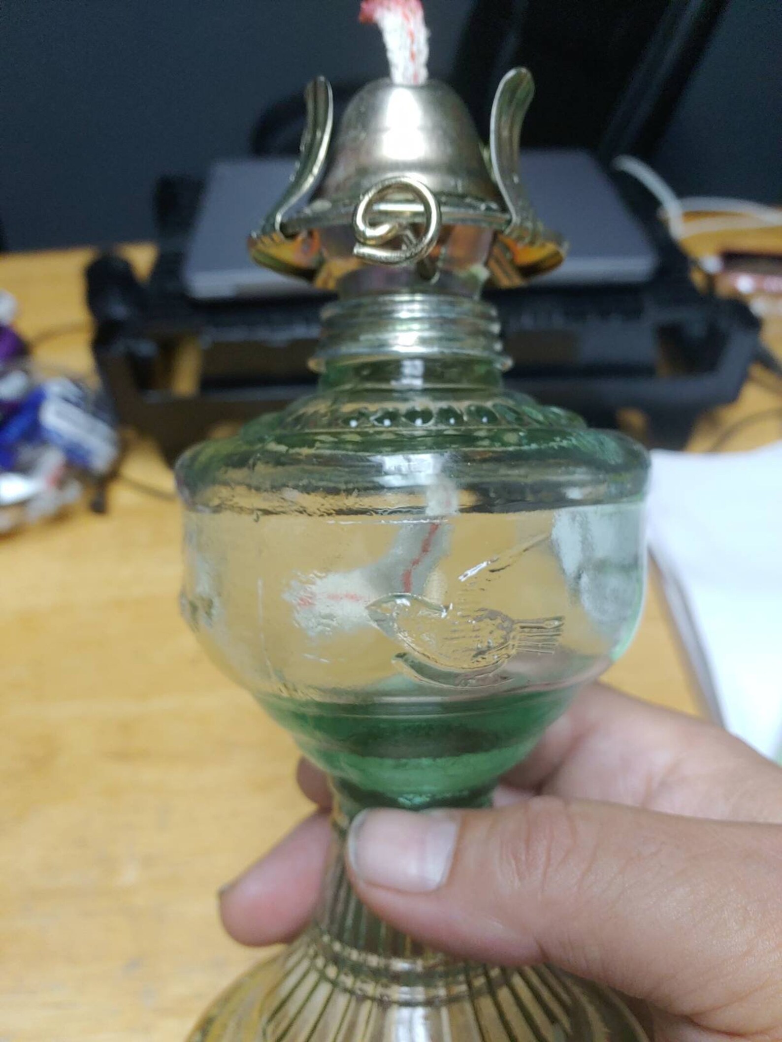 Embossed Oil Lamp Circa. 1980s Etsy