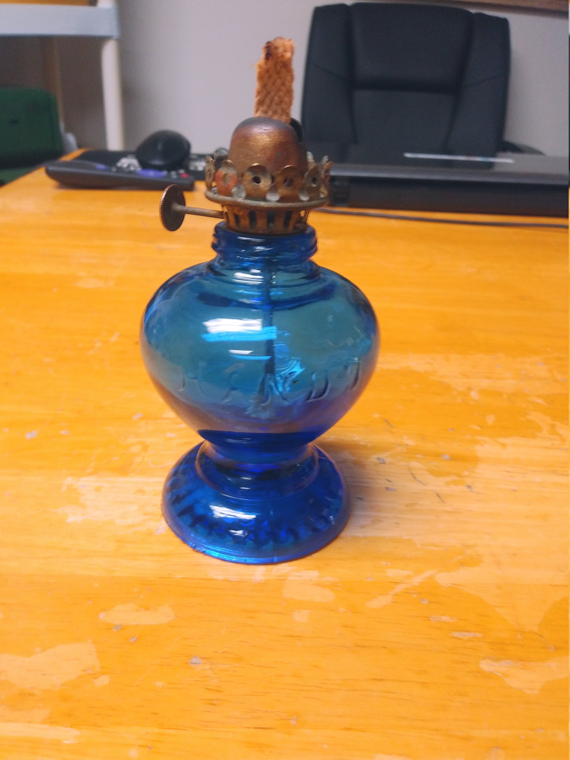 Cobalt Blue Oil Lamp for sale Only 2 left at 70