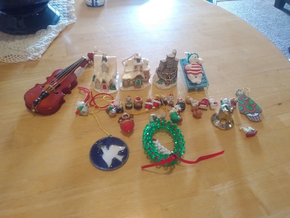 Variety of Christmas tree ornaments Circa. 2000