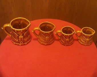 Ceramic Measuring Mugs with Eagle pattern