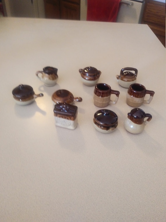 Set of 10 stoneware miniatures Circa. 1980s