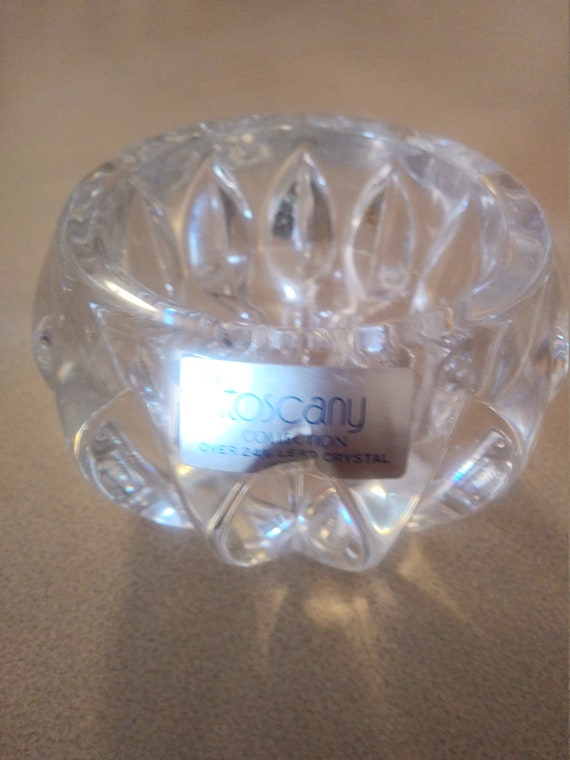The Toscsny collection lead Crystal candle holder made in Japan Circa. 1980s