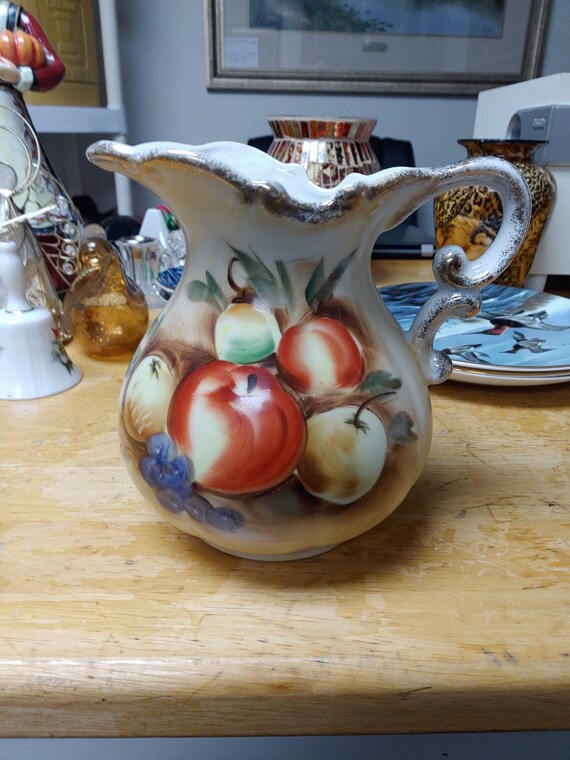 Hand painted pitcher Circa. 1980s