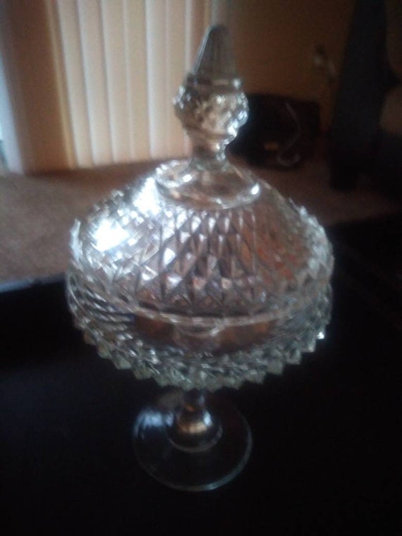 Ornate Crystal cut glass candy dish. Circa. 1930