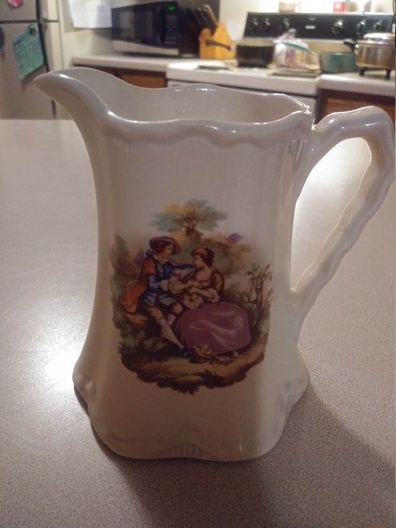 Creamer with a pitcher of Romeo and Juliet Circa. 1800s