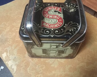 Singer sewing machine tin