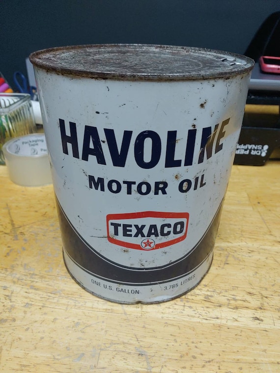 One Gallon Havoline Motor oil Texaco Can Circa. 1940s