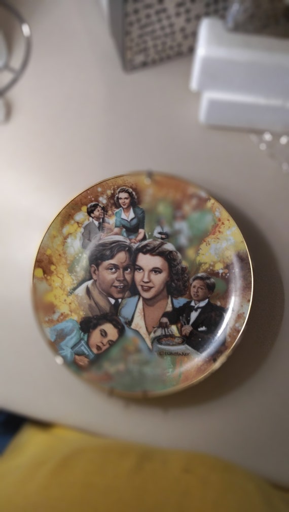 Judy and Mickey plate # 11,975 of 22,500 created. By Lawrence W. Whittaker. Metro Goldwyn Mayer. Circa. 1978 wall hanger included. Mint