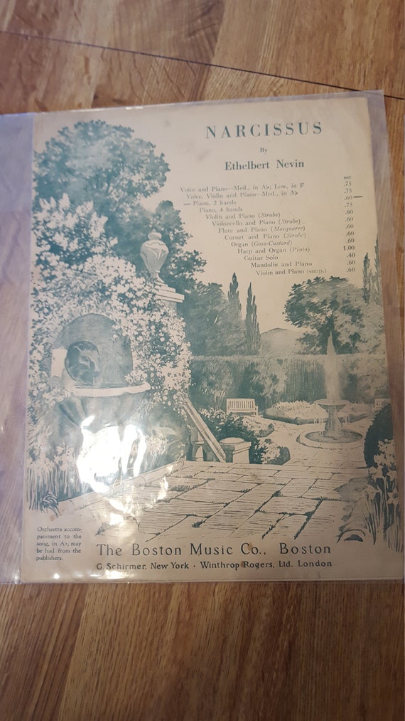 Narcissus by Ethelbert Nevin sheet music 1910