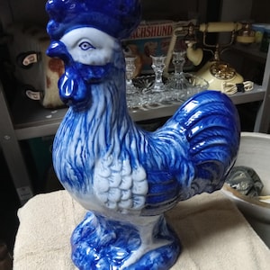 White and Cobalt blue Rooster